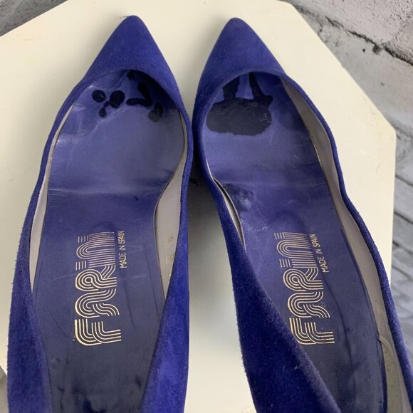 Elegant Blue Suede Heels - Picture 6 of 14